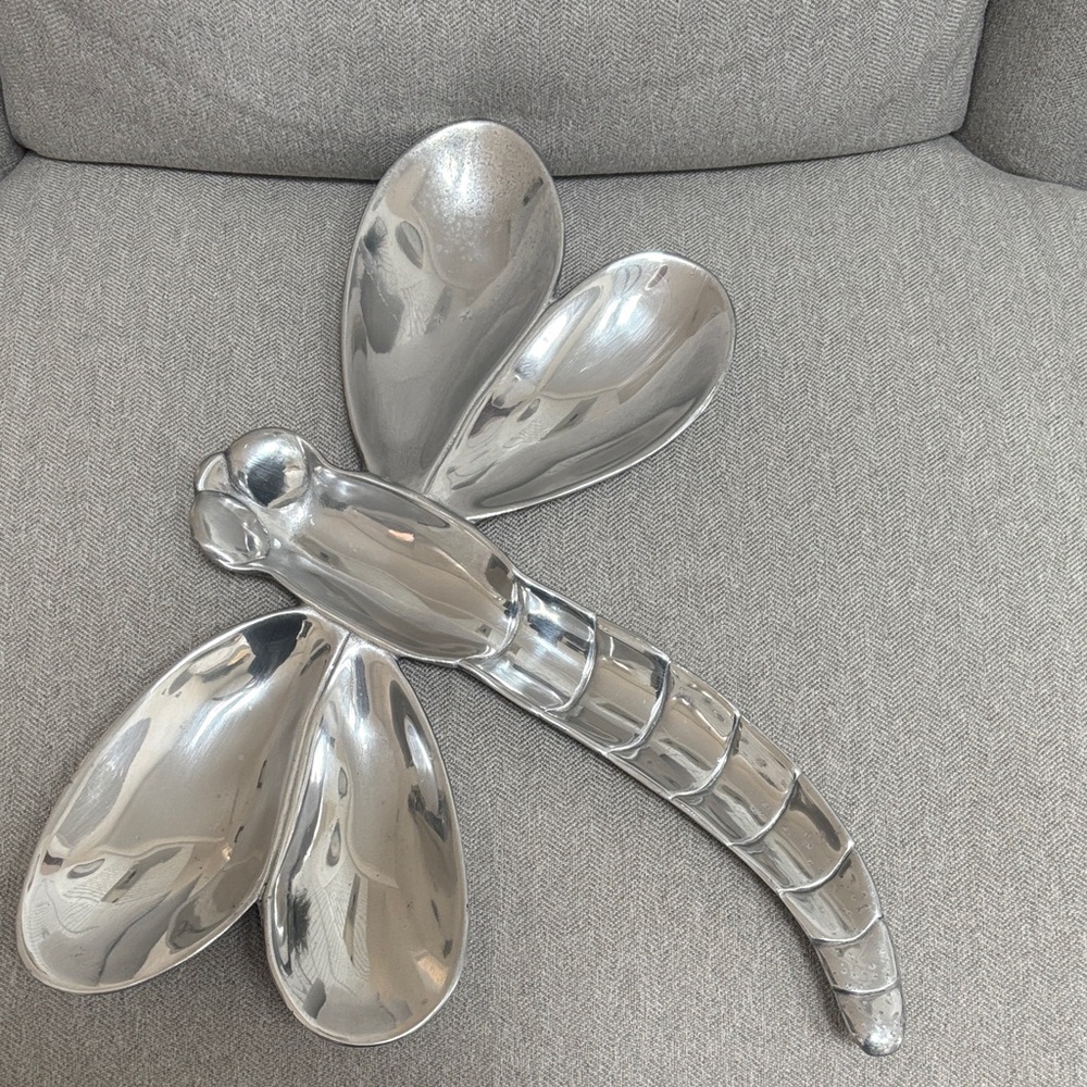 Mariposa silver dragonfly tray